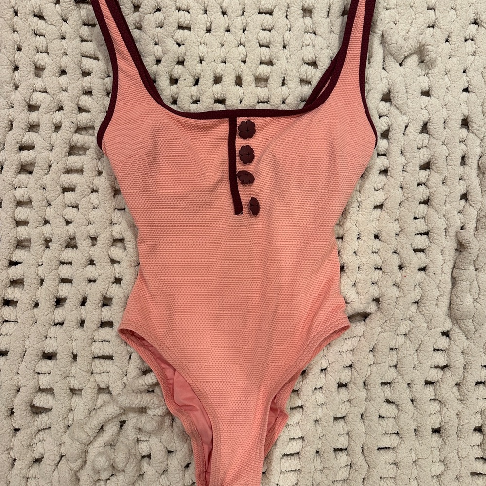 Kate Spade Pink and Burgundy One Piece Swimsuit